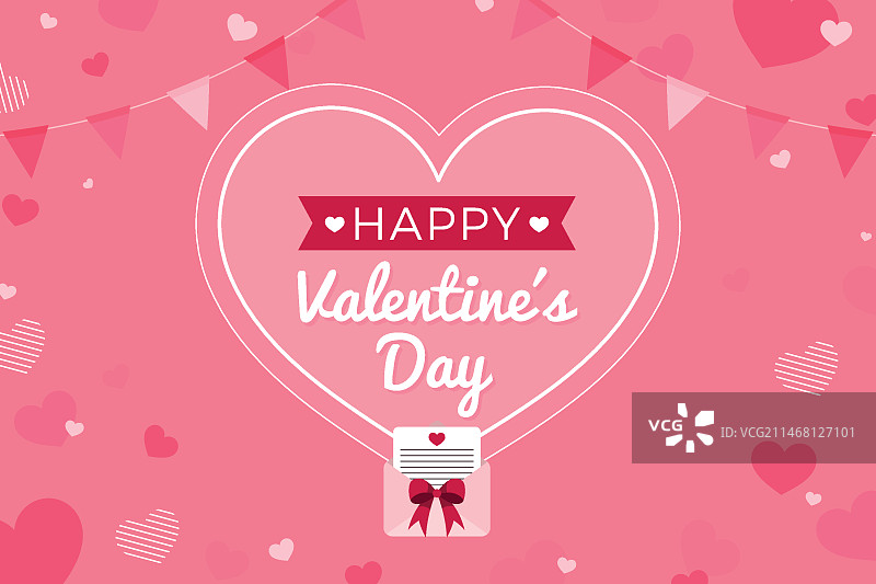 扁平风情人节背景图片素材