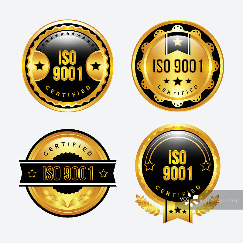 ISO认证徽章套装图片素材