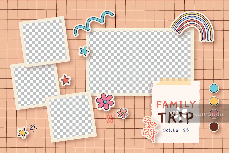 手绘儿童拼贴模板图片素材