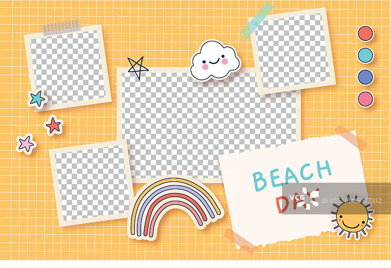 手绘儿童拼贴模板图片素材