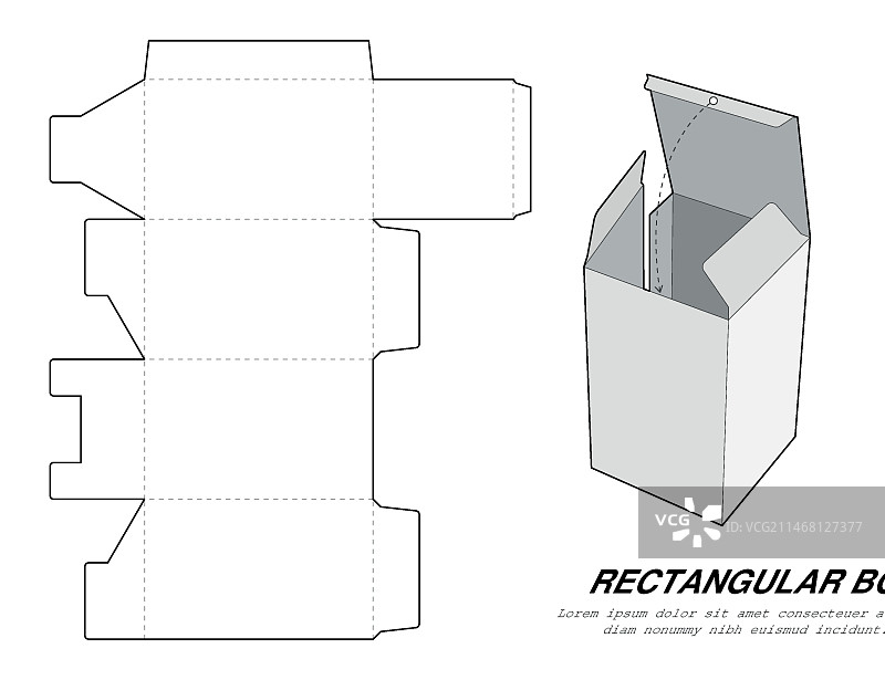 盒子模切模板扁平风格设计图片素材