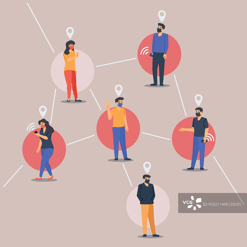 新冠病毒接触者追踪概念图片素材