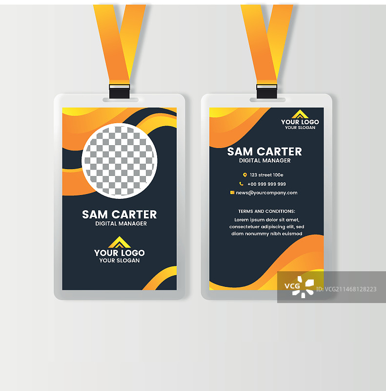 带照片的竖版身份证卡正反面图片素材