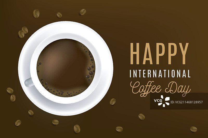 世界咖啡日概念写实插画图片素材