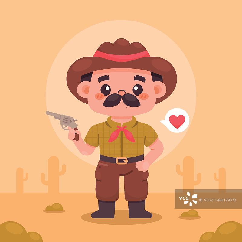 扁平风格阿根廷高乔牛仔插画图片素材