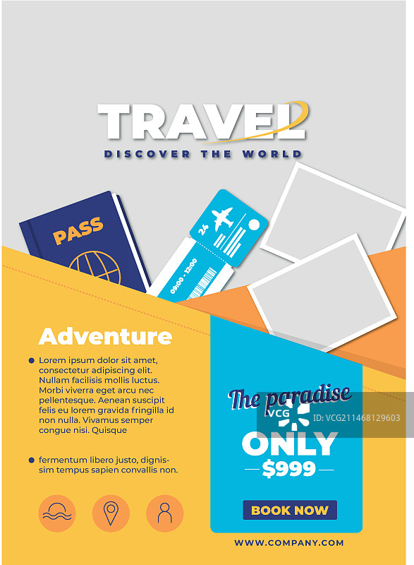 含图片的旅行促销宣传单图片素材