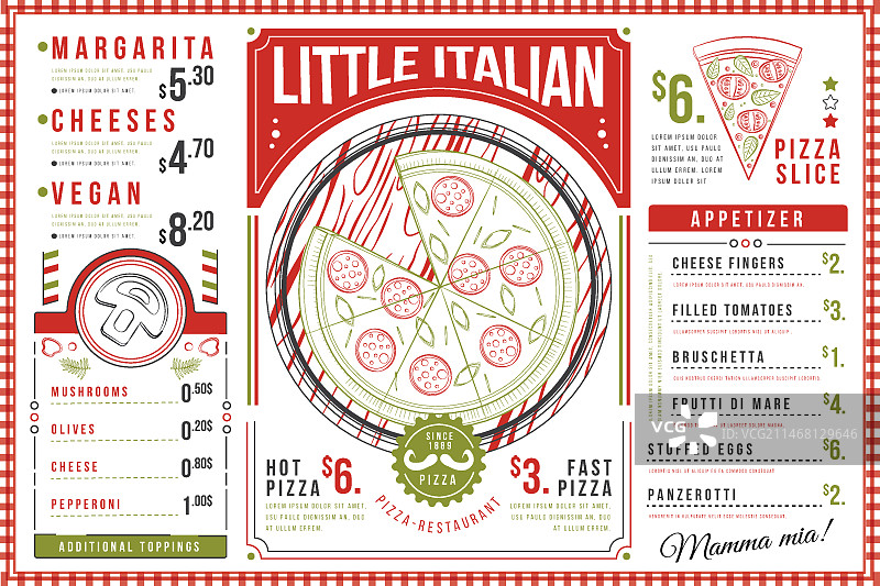 横版数字餐厅菜单图片素材