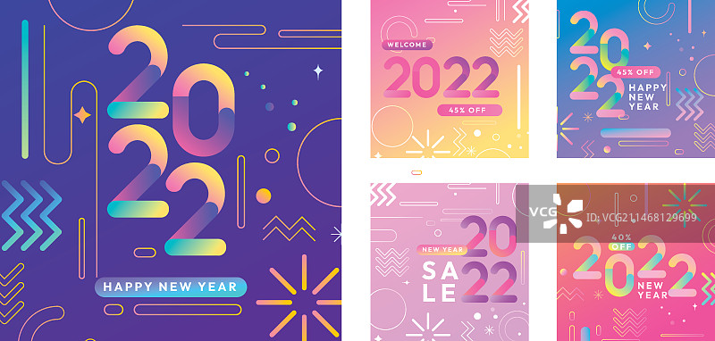 渐变新年Instagram帖子图片素材