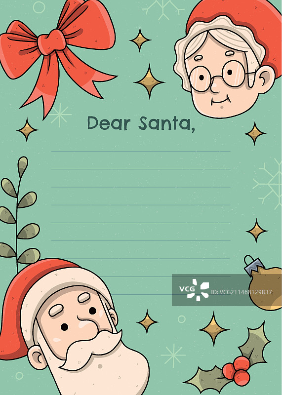 圣诞老人心愿信模板图片素材