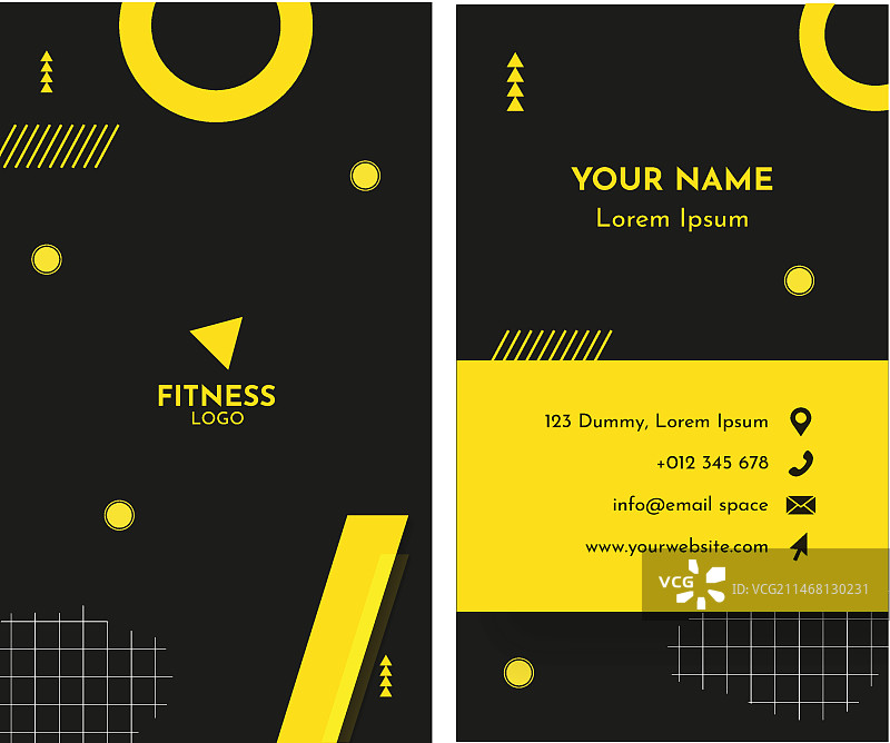 扁平风格健身名片图片素材