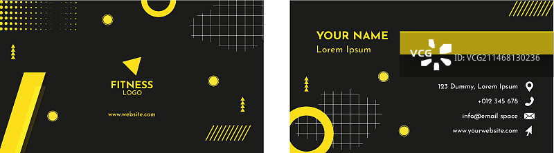 扁平风格健身名片图片素材