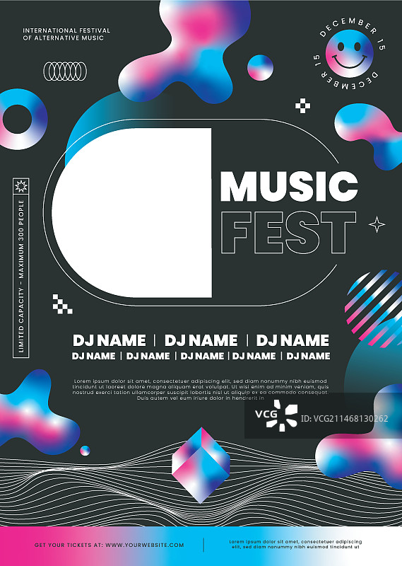 渐变彩色音乐节海报图片素材