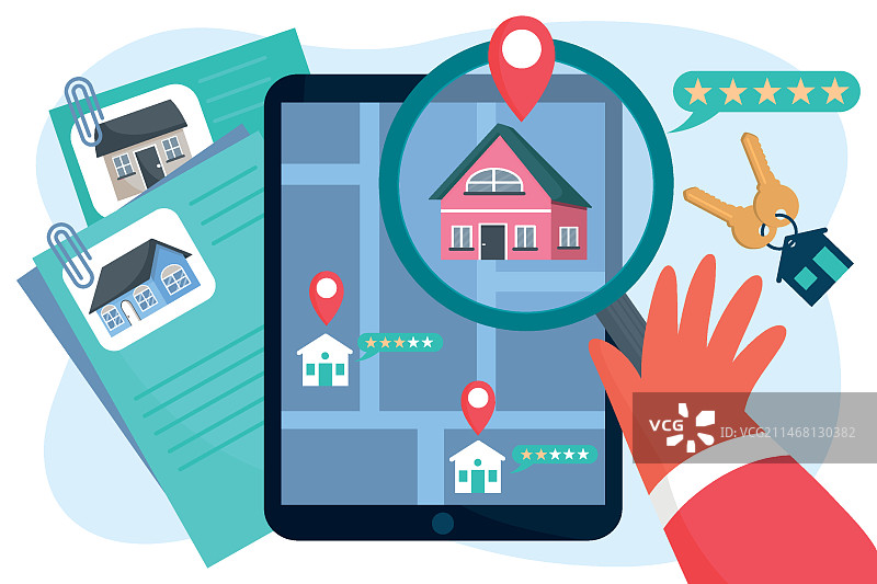 房地产搜索插图图片素材