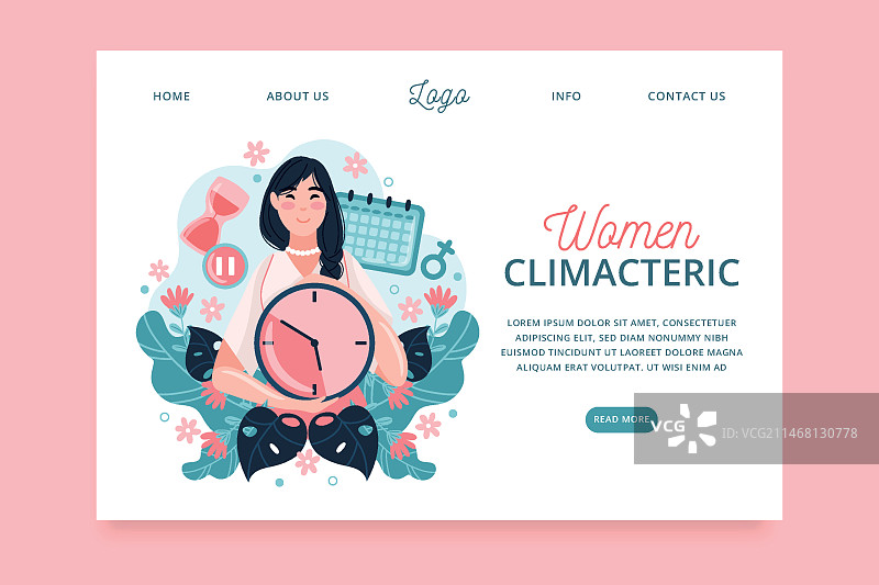妇女更年期着陆页图片素材