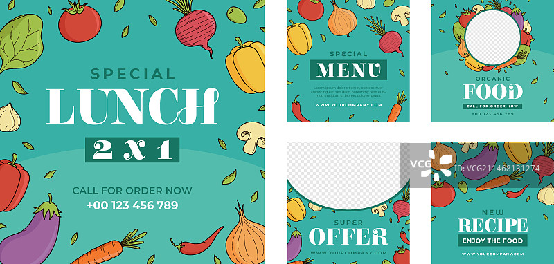 手绘食物Instagram帖子图片素材