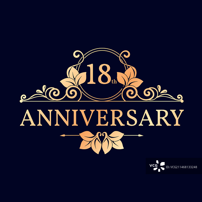 豪华18周年纪念logo主题图片素材