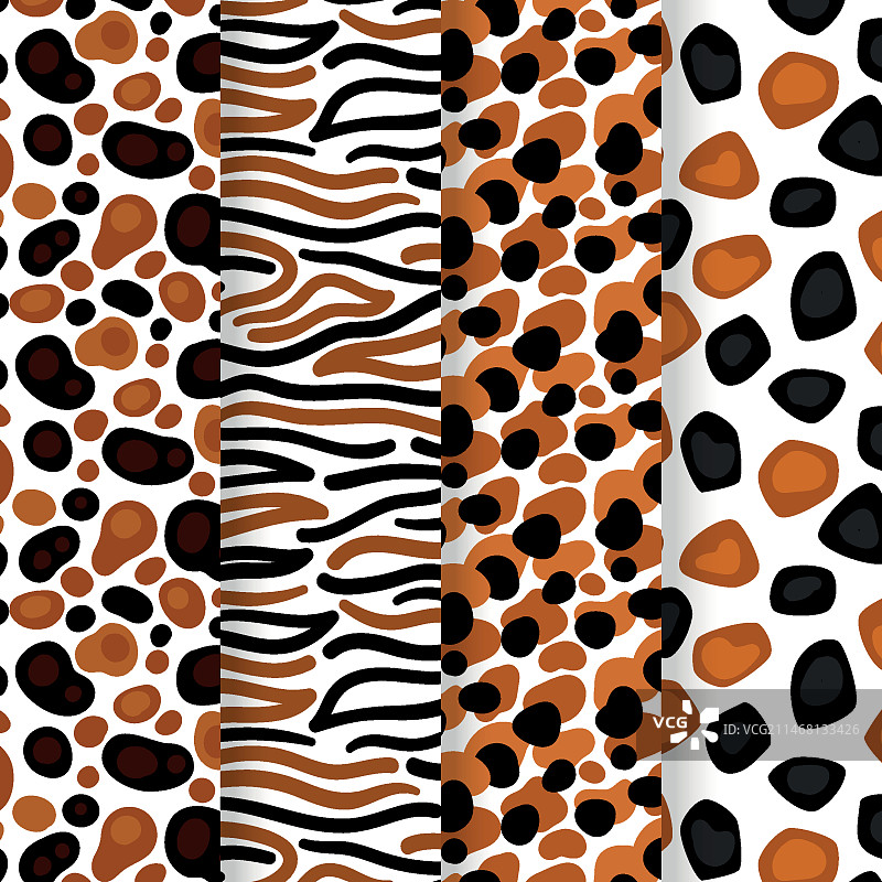 动物纹理无缝图案模板图片素材