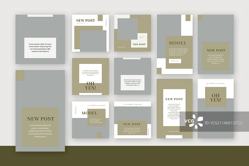 创意Instagram故事和帖子合集图片素材