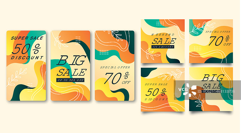 创意Instagram快拍和帖子模板图片素材