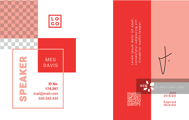 带有照片的极简主义ID卡模板图片素材