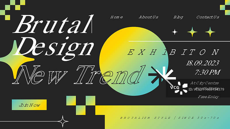 扁平风格粗野主义模板图片素材