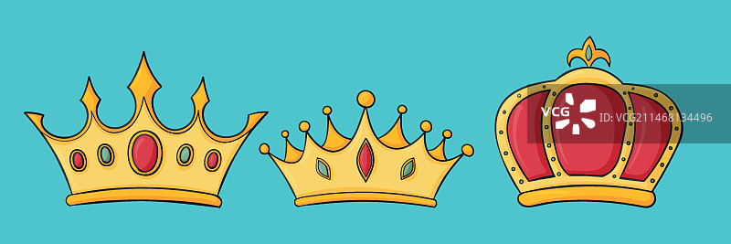 手绘三王皇冠合集图片素材