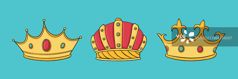 手绘三王皇冠合集图片素材
