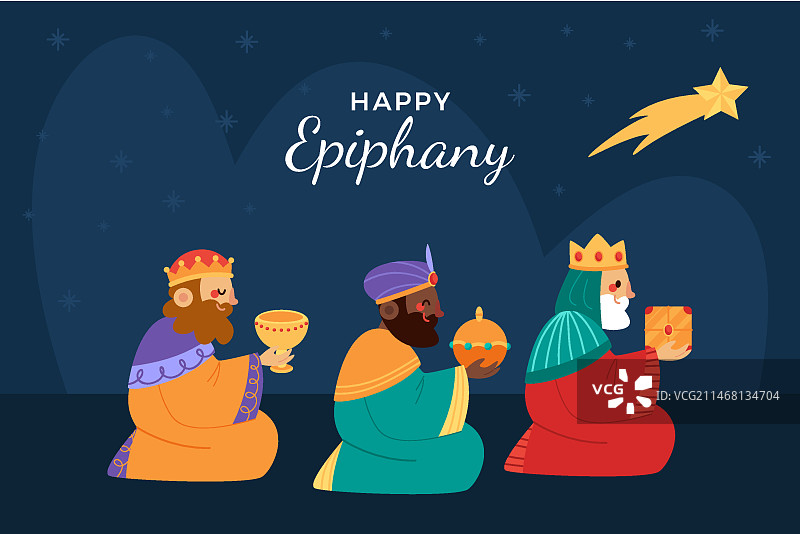 扁平风格主显节贺卡模板图片素材