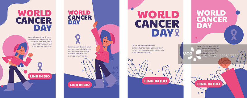 扁平风格世界癌症日Instagram故事图片素材
