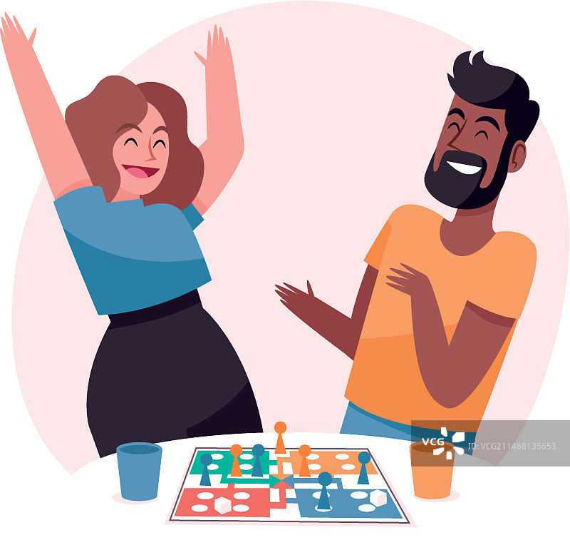 人们玩Ludo游戏，其乐融融图片素材