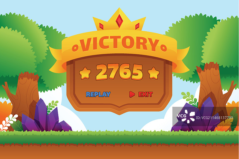 卡通游戏森林界面图片素材