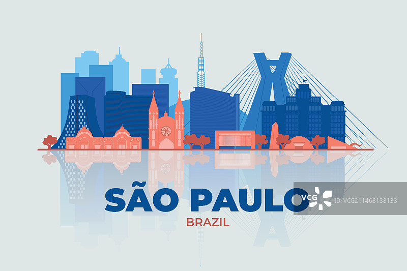 圣保罗天际线插画图片素材