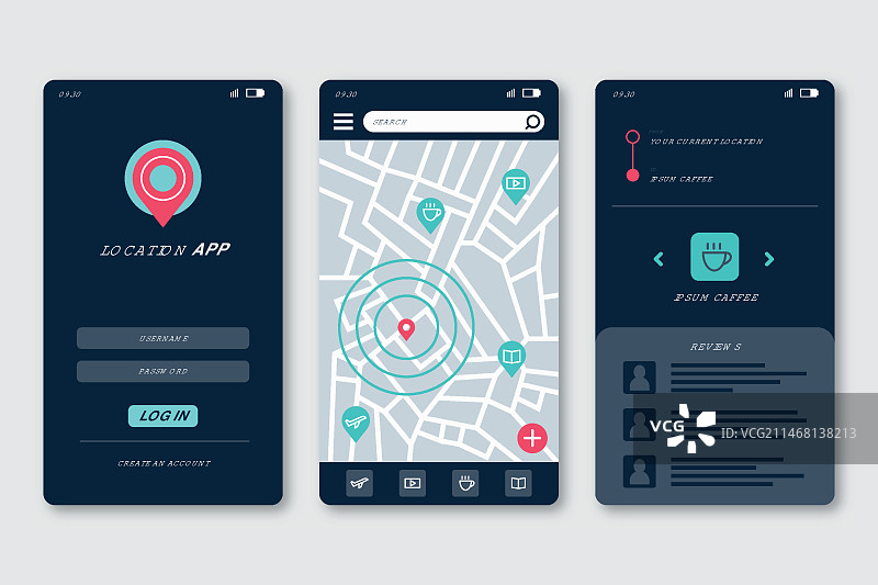 位置App界面概念图片素材