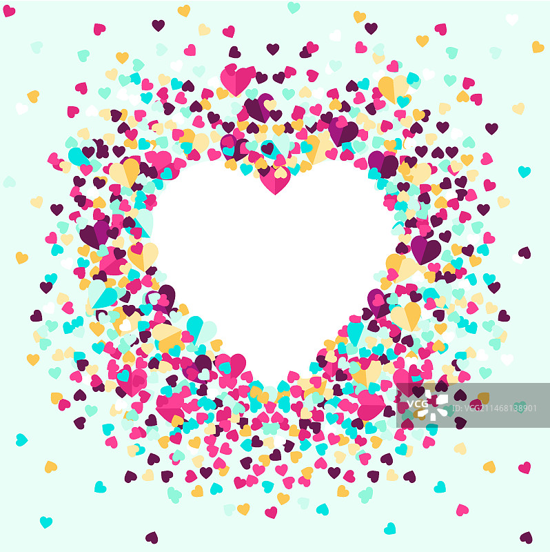 手绘平面设计心边界和框架图片素材