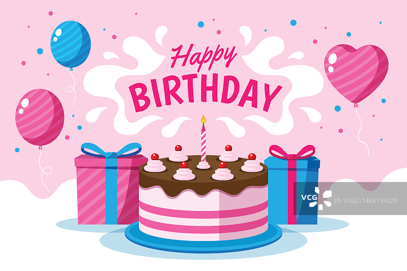 生日快乐气球背景图片素材