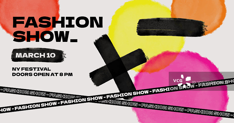 时装秀扁平风格着陆页模板图片素材