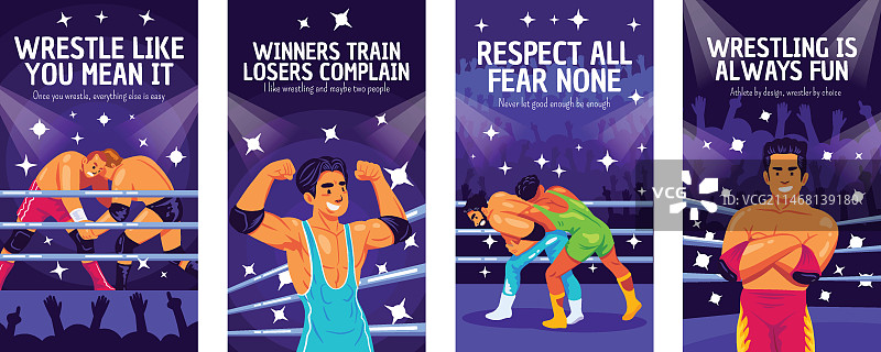 手绘摔跤Instagram快拍合集图片素材