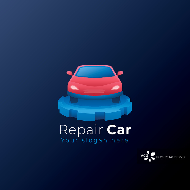 渐变汽车服务Logo模板图片素材
