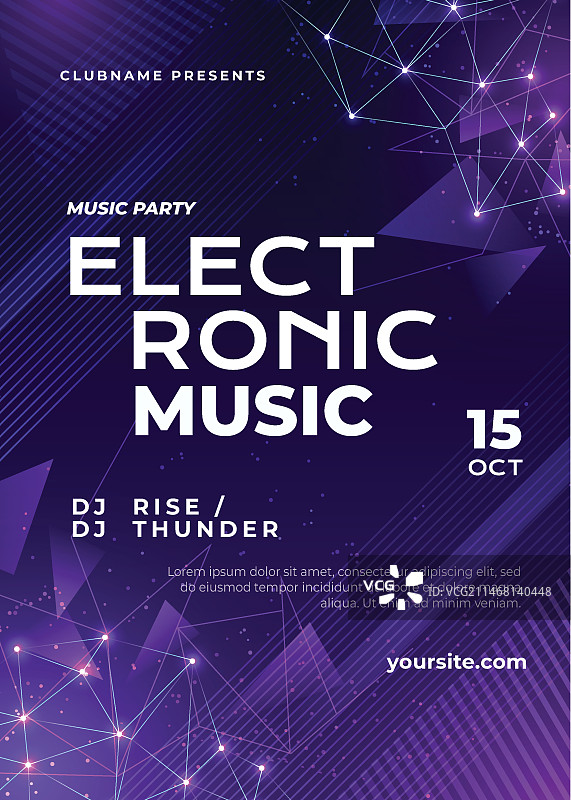 渐变电子音乐海报图片素材