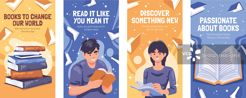 手绘读书俱乐部Instagram快拍素材图片素材