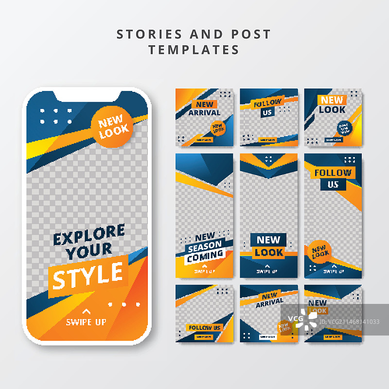 创意社交媒体帖子和故事模板图片素材