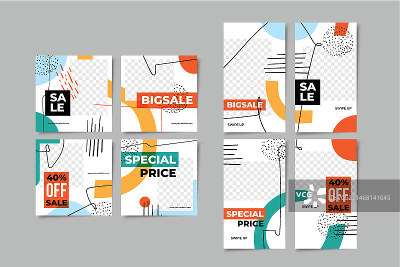 创意社交媒体帖子和故事模板合集图片素材