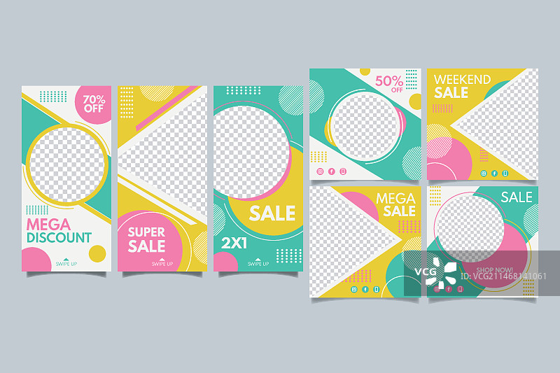 创意社交媒体帖子和故事集图片素材