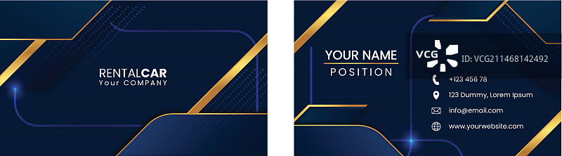 逼真汽车租赁横版名片模板图片素材
