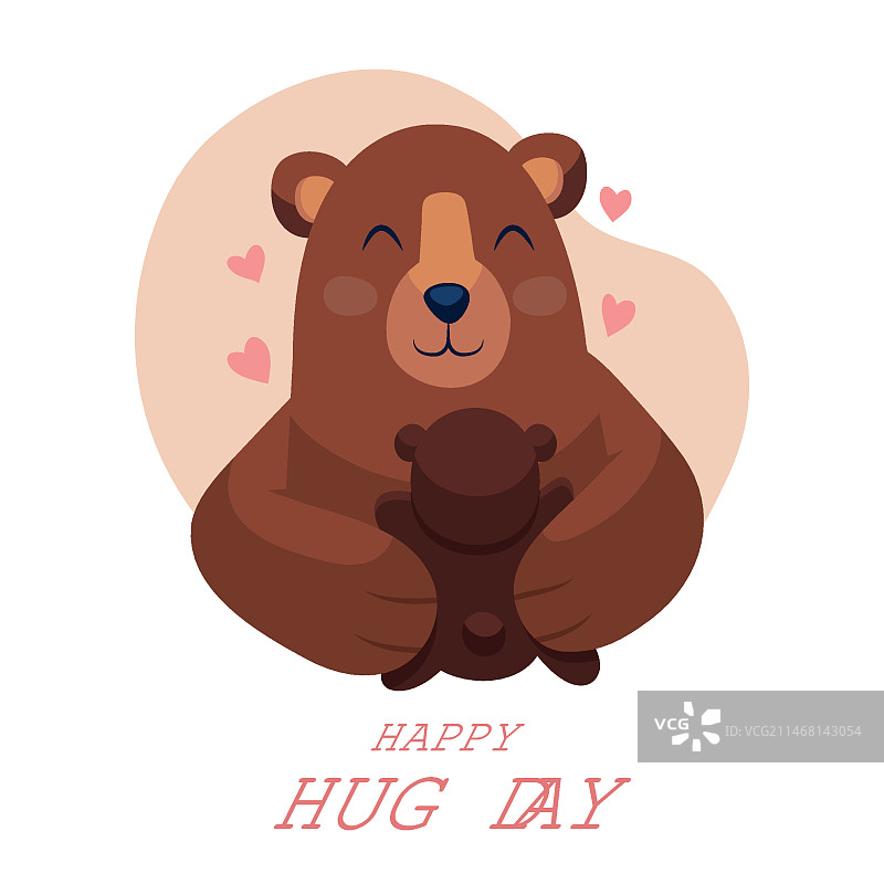 国际拥抱日扁平插画图片素材