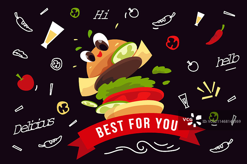 餐厅汉堡主题壁纸图片素材