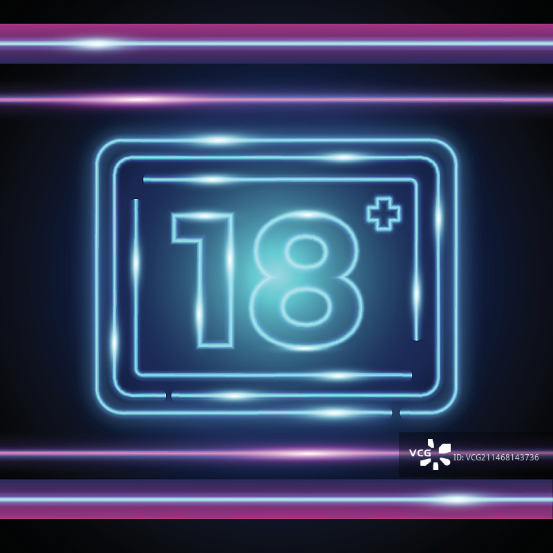 霓虹风格的18号数字图片素材