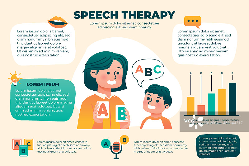 语音治疗信息图表模板图片素材