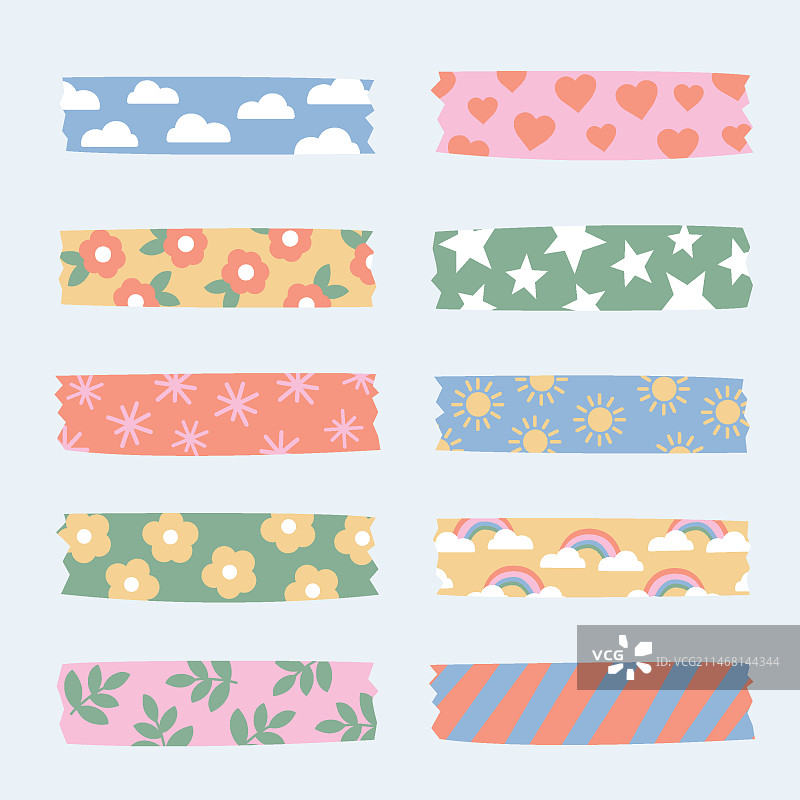 手绘可爱和纸胶带合集图片素材
