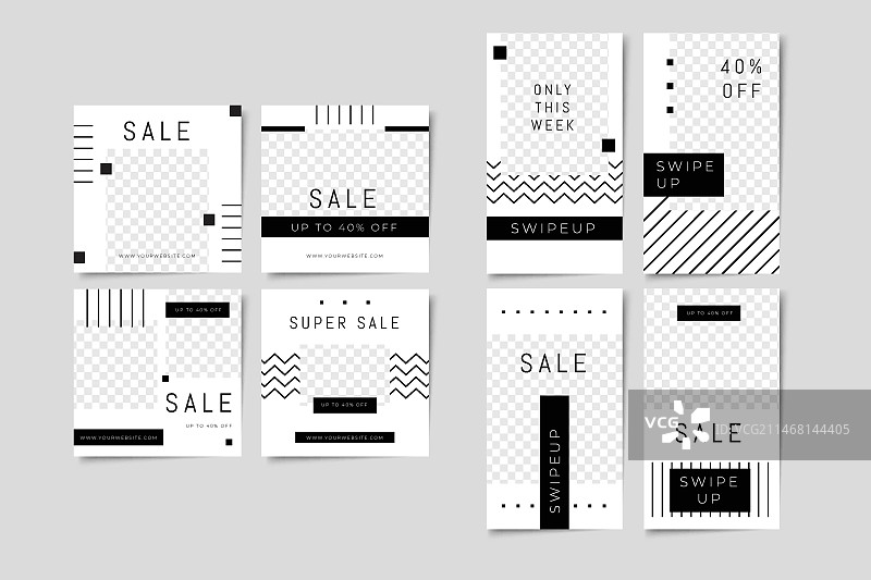 社交媒体抽象帖子和快拍图片素材